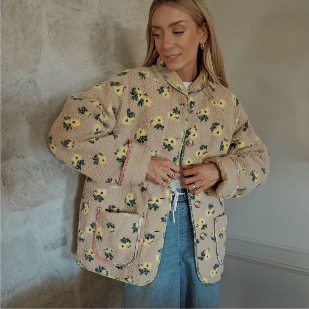 Stevie Josie Floral Sherpa Jacket